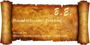 Baumholczer Eszter névjegykártya